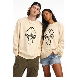 Moose Knuckles Graphic Crewneck Sweatshirt Cream Logo XXL Urban Streetwear Rare
